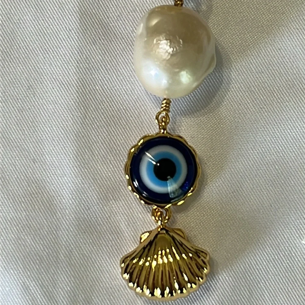 Lele Sadoughi La Mer Pearly Linear Earrings NWT